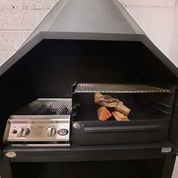 Free Standing Gas and Solid Fuel Combo