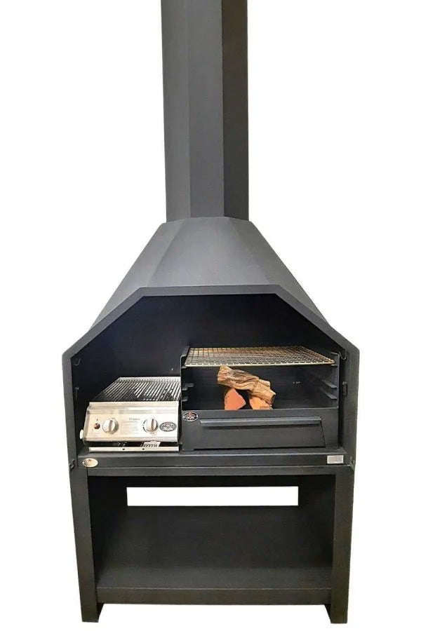 Free Standing Gas and Solid Fuel Combo